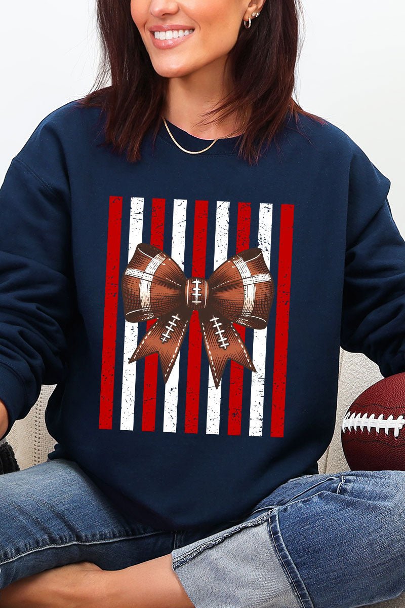 Red & White Varsity Bow Heavy Blend Crew Sweatshirt