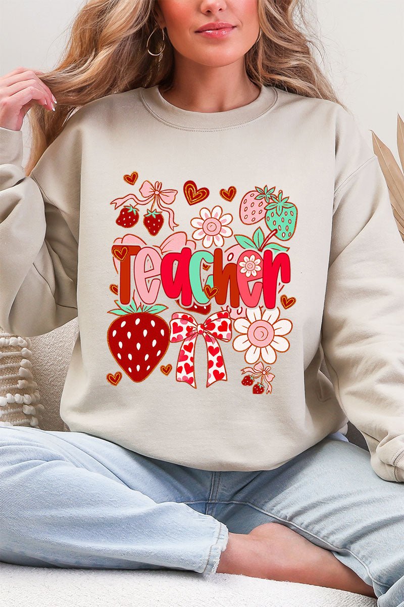 Berry Sweet Teacher Heavy Blend Crew Sweatshirt