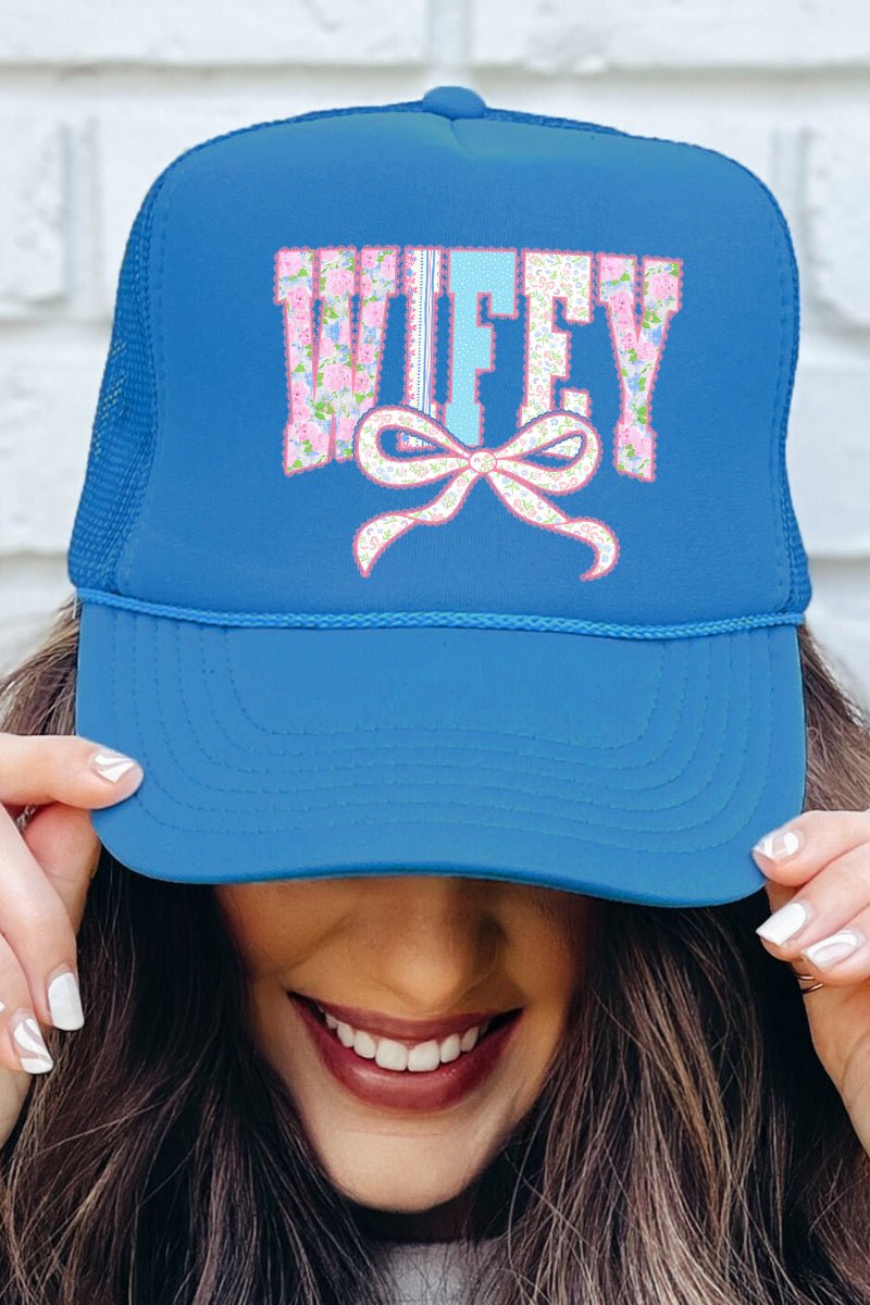 Ribboned Roses Wifey Otto Foam Front Trucker Hat