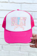 Ribboned Roses Wifey Otto Foam Front Trucker Hat