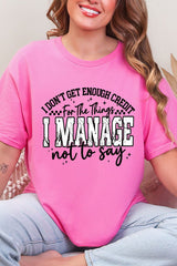 Manage Not To Say Short Sleeve Relaxed Fit T-Shirt