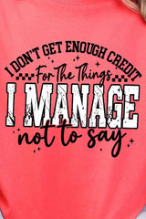 Manage Not To Say Short Sleeve Relaxed Fit T-Shirt