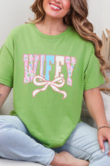 Ribboned Roses Wifey Short Sleeve Relaxed Fit T-Shirt