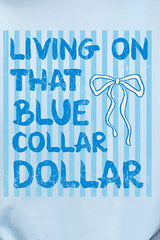 Striped Blue Collar Dollar Blue Softstyle Adult T-Shirt
