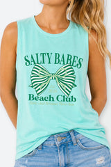 Green Salty Babes Comfort Colors Cotton Tank Top