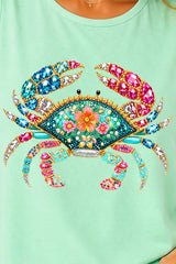 Seaside Sparkle Crab Ready To Press DTF Transfer