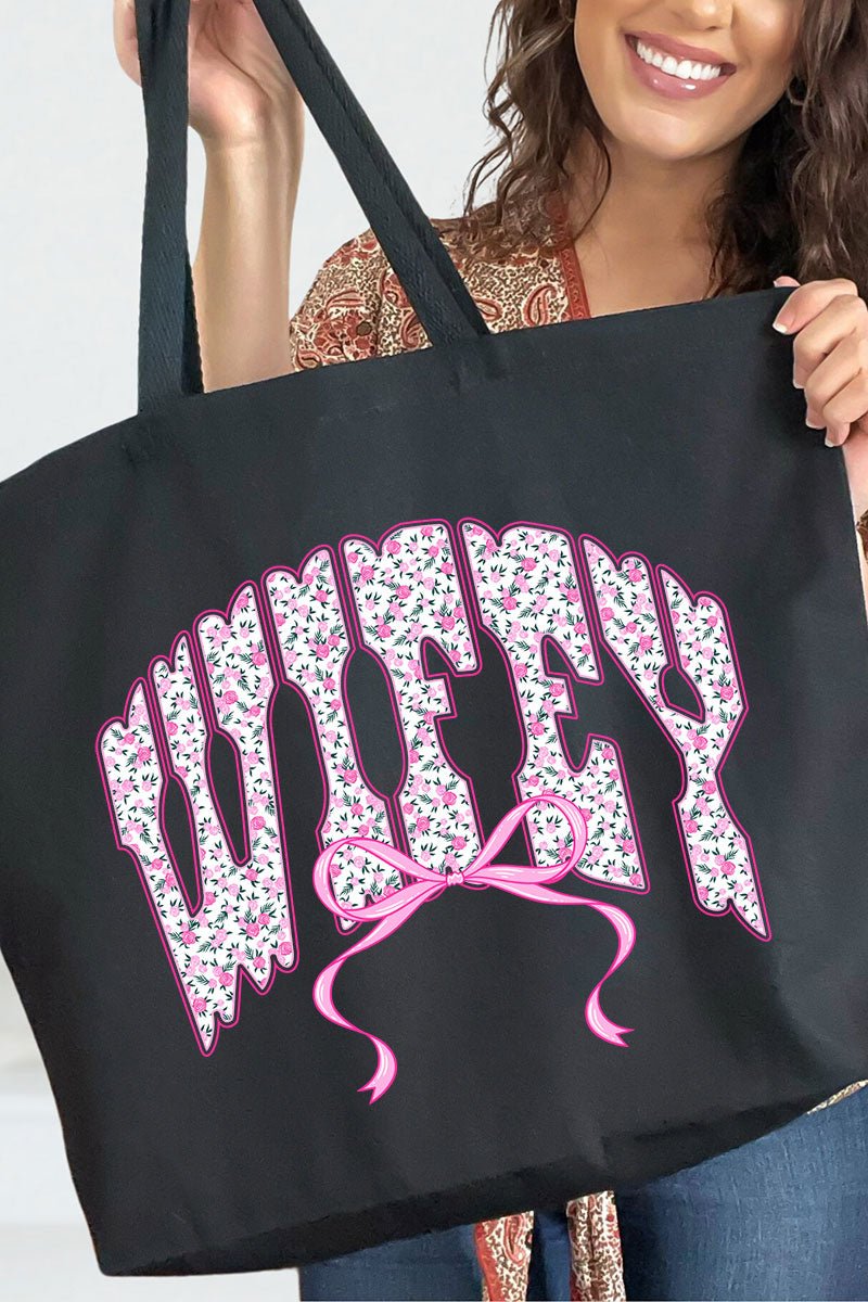 English Rose Wifey Canvas Jumbo Tote