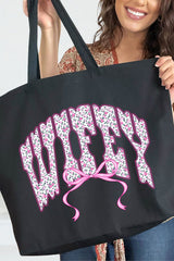 English Rose Wifey Canvas Jumbo Tote