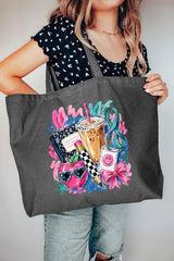 Bows, Books & Brews Canvas Jumbo Tote
