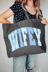 Something Blue Wifey Canvas Jumbo Tote