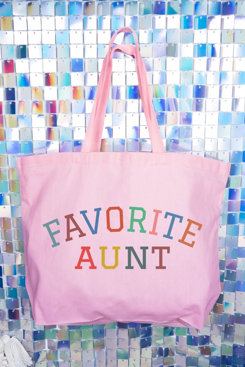 Always The Favorite Aunt Canvas Jumbo Tote