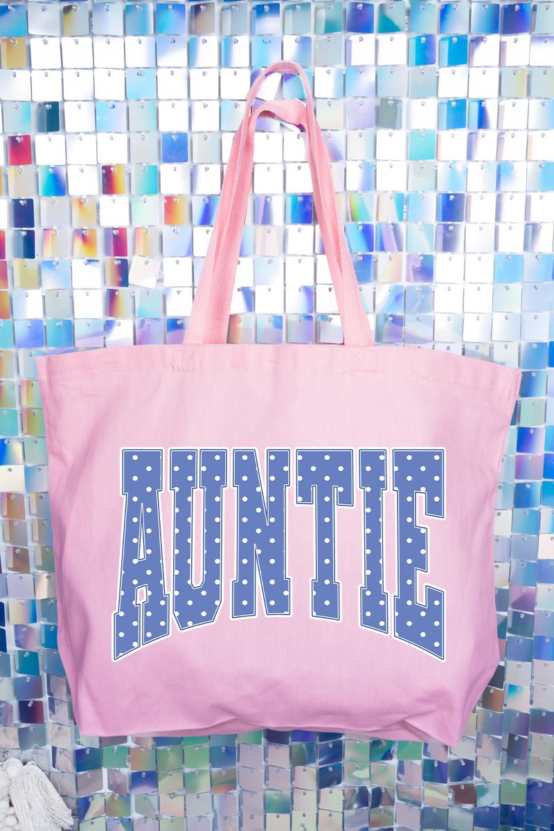 Blue Dot Auntie Canvas Jumbo Tote