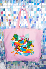 Duck, Duck, Dazzle Canvas Jumbo Tote