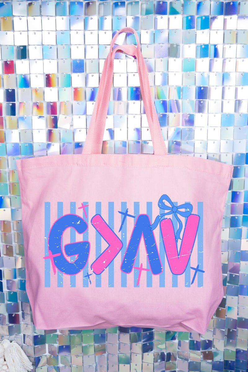 Highs & Lows Faith Equation Canvas Jumbo Tote