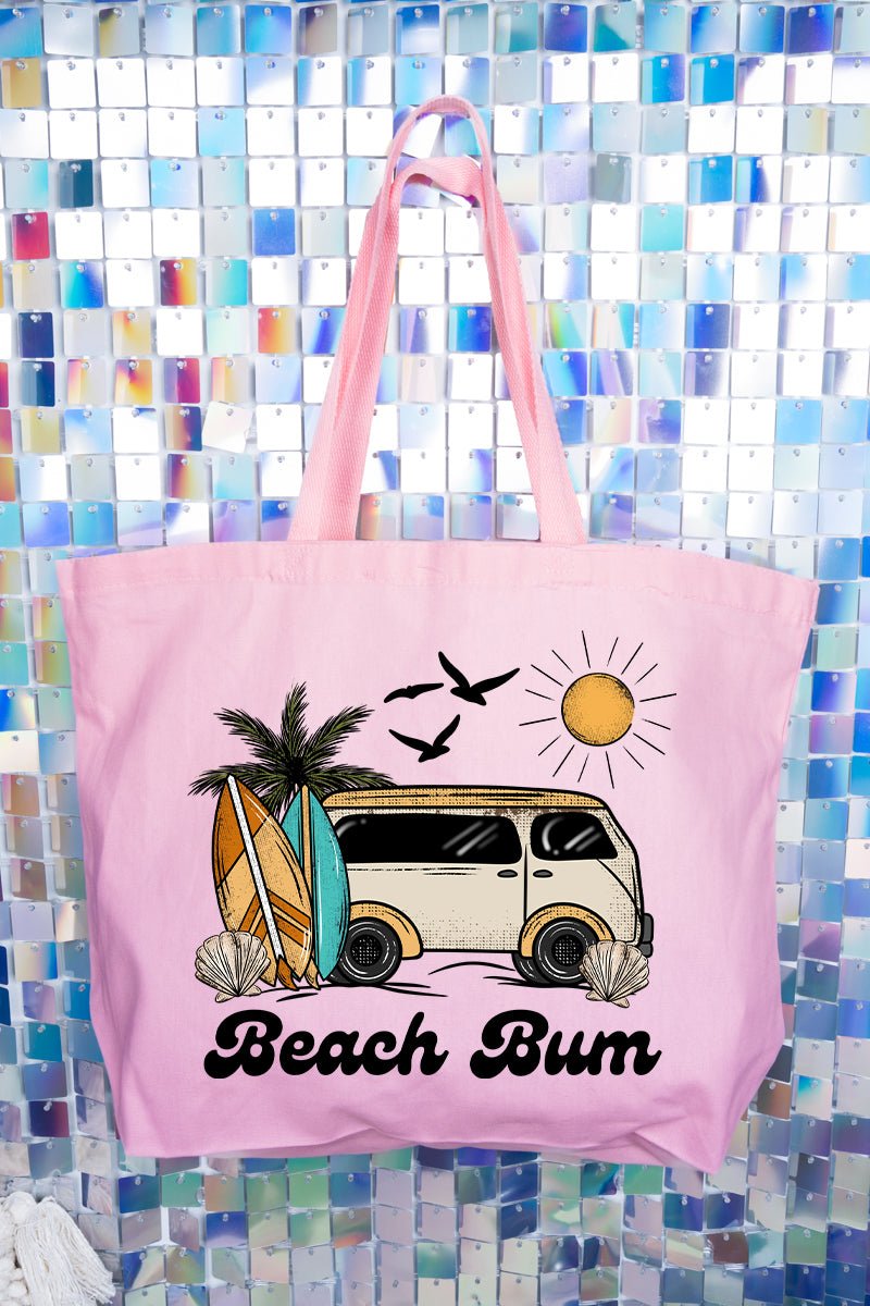 Retro Beach Bum Canvas Jumbo Tote