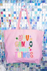 You Can Do Hard Things Canvas Jumbo Tote