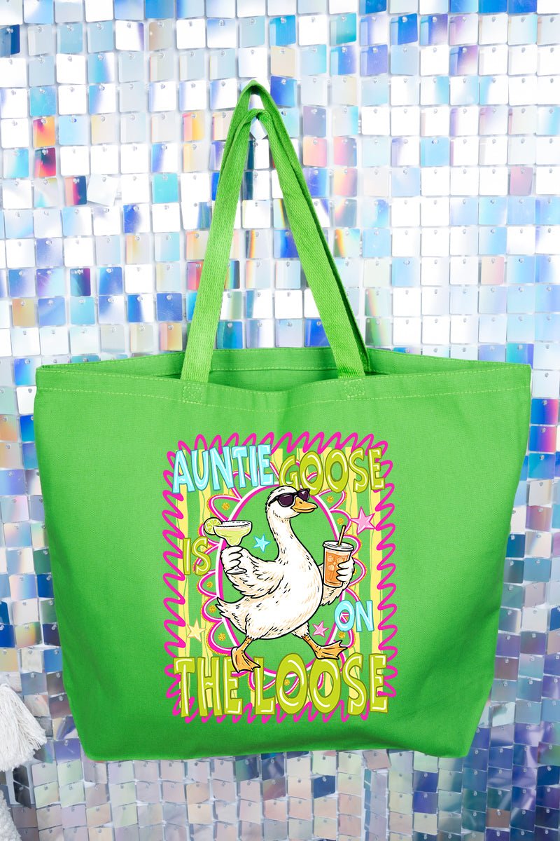 Auntie Goose On The Loose Canvas Jumbo Tote