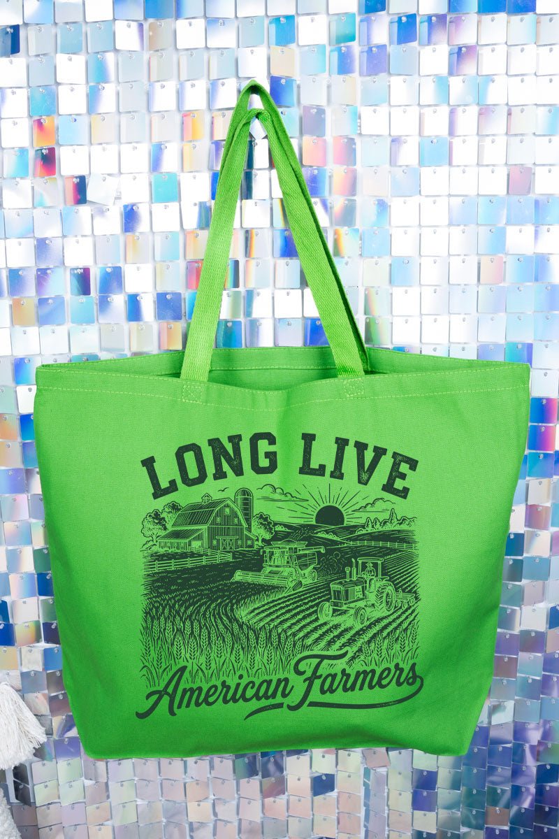 Long Live American Farmers Canvas Jumbo Tote