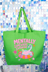 Mentally Somewhere Expensive Canvas Jumbo Tote