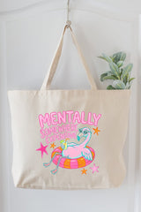 Mentally Somewhere Expensive Canvas Jumbo Tote