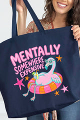 Mentally Somewhere Expensive Canvas Jumbo Tote