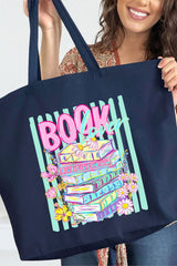 Petals & Paperback Book Lover Canvas Jumbo Tote