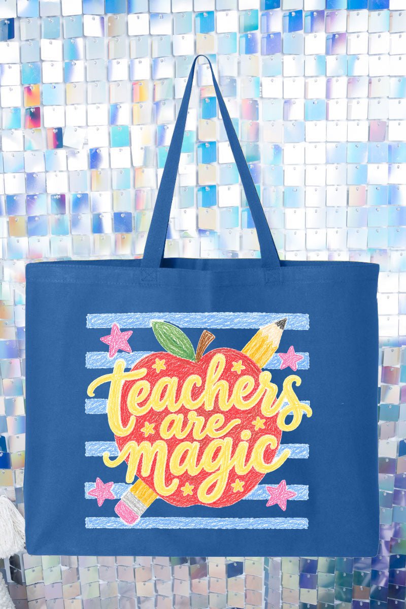 Teachers Are Magic Sketch Canvas Jumbo Tote