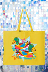 Duck, Duck, Dazzle Canvas Jumbo Tote