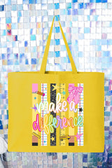 Make A Difference Canvas Jumbo Tote