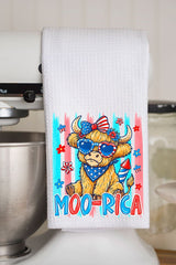 Moo-Rica Waffle Kitchen Towel