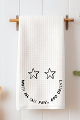 Star Eyes God Never Fails Waffle Kitchen Towel