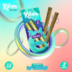 Icy Melon Fizz THC-A(Industrial Hemp Derived) 2.5Gram Palm Leaf Pre Roll Box of 10 pouches, 2 rolls per pouch