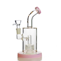 8" Water Pipe Metrix Shower with 14mm Male Bowl Happy Fumes Glass