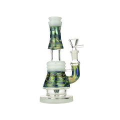 8" Water Pipe Gold Fume Glass with M9 Glass Perc and 14mm Male Bowl
