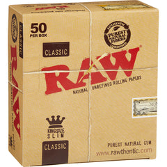 Raw Classic King Slim Rolling Paper 50 PER BOX