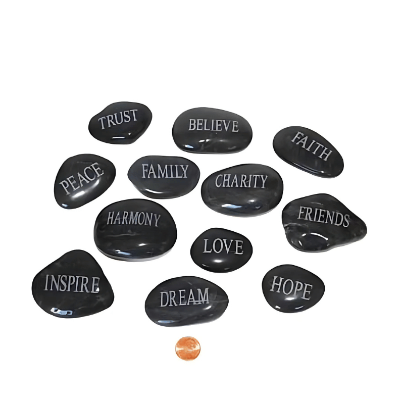 Inspirational Stones (24 total smooth stones in 2 boxes) $1.44 each