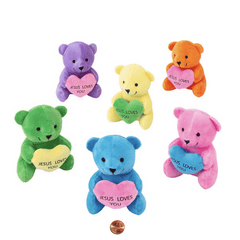 Jesus Loves You Stuffed Bears (24 total bears in 2 bags) $1.81 each