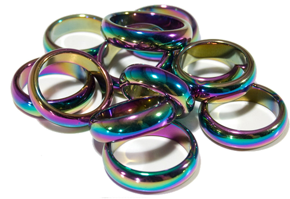 RAINBOW HEMATITE STONE RINGS (Sold by the PIECE OR  dozen )