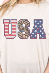 Glitter Leopard USA Adult Fusion ChromaSoft Performance T-Shirt
