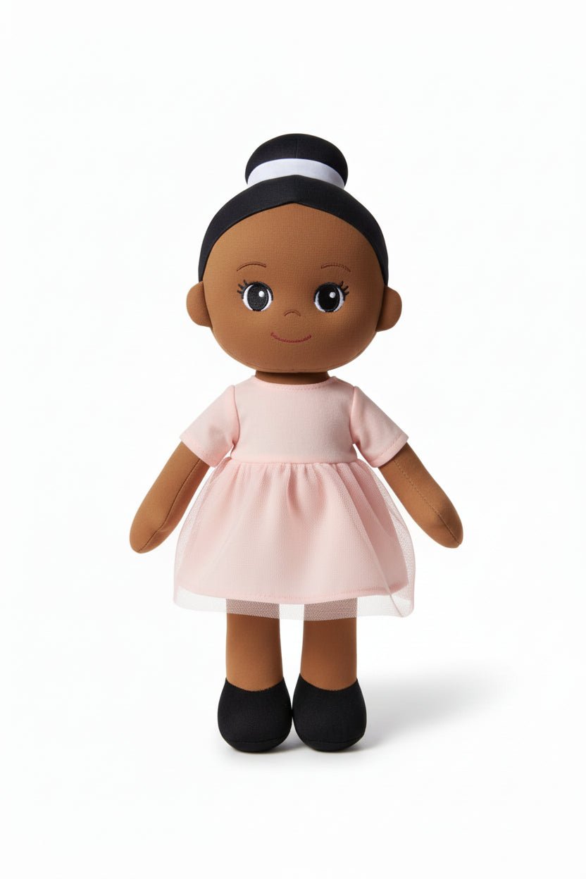 Josephine the 14" Ballerina Rag Doll ƒ?? Pink Ballet Dress, Black Shoes (Soft Plush)