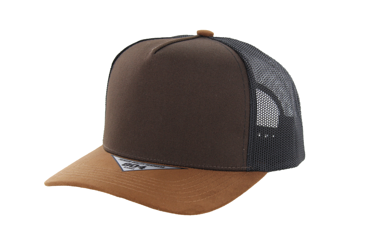 Kamel 804 5 Panel Suede Visor HIGH CROWN SLIGHT CURVE Trucker