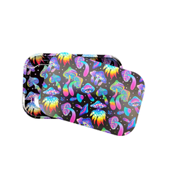 Mushroom Magnetic Lid Medium Metal Rolling Tray - Size - 7.5*11.5