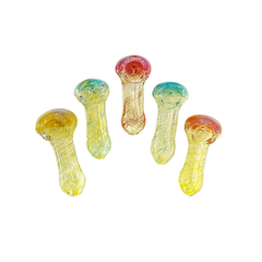 2.5" Hand Pipe Swirling Art with Silver Glass Fumes