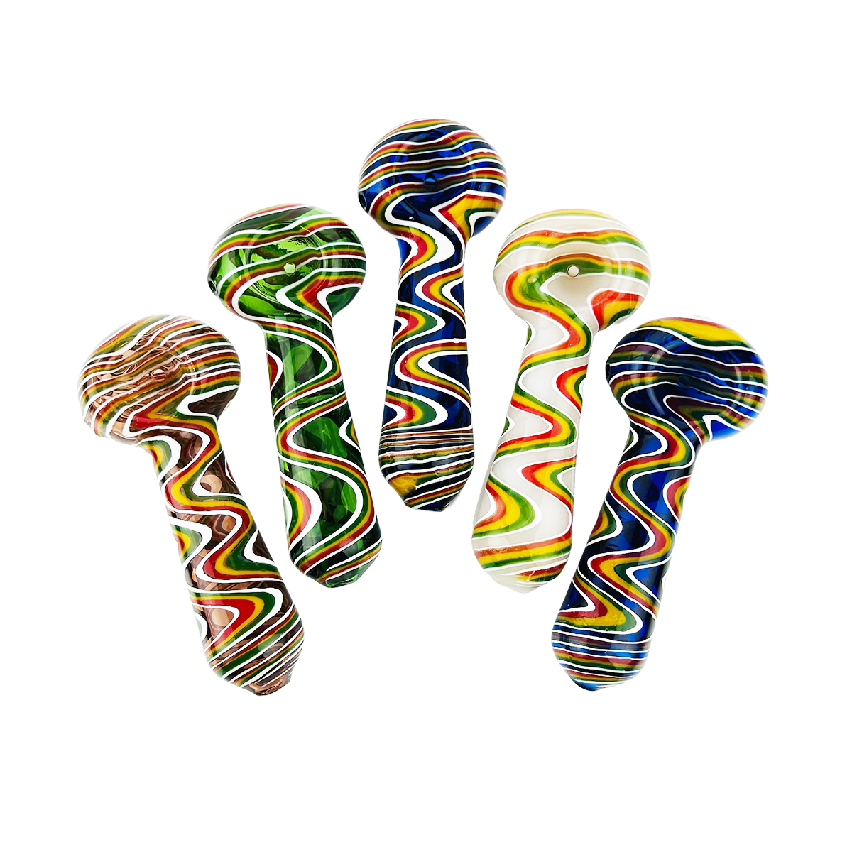 4.5" Rasta Zig Zag Line Hand Pipe Spoon
