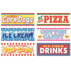 Large Carnival Food Signs - Cardstock - 42 Inches Long!