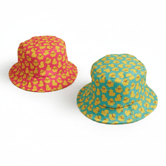 Lucky Ducky Pink & Green Polyester Bucket Hats