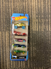Mattel Hot Wheel 5 Pack 1:64 Scale Vehicles Randomly selected  from 3 Themes: HW City, X-Raycers & Track Pack(sold as 1-5 pack)