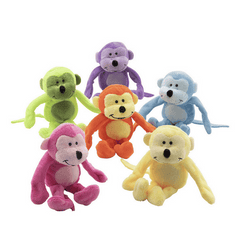 Stuffed Neon Monkey (24 total monkeys in 2 bags) $1.56 each