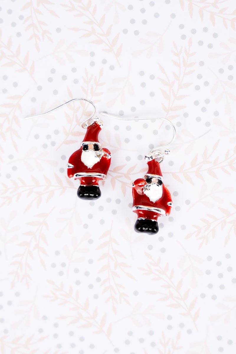 You're My Soul Santa Silvertone Earrings