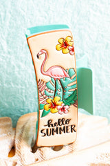 SALE! Tropical Hello Summer Turquoise Embossed Hair Claw